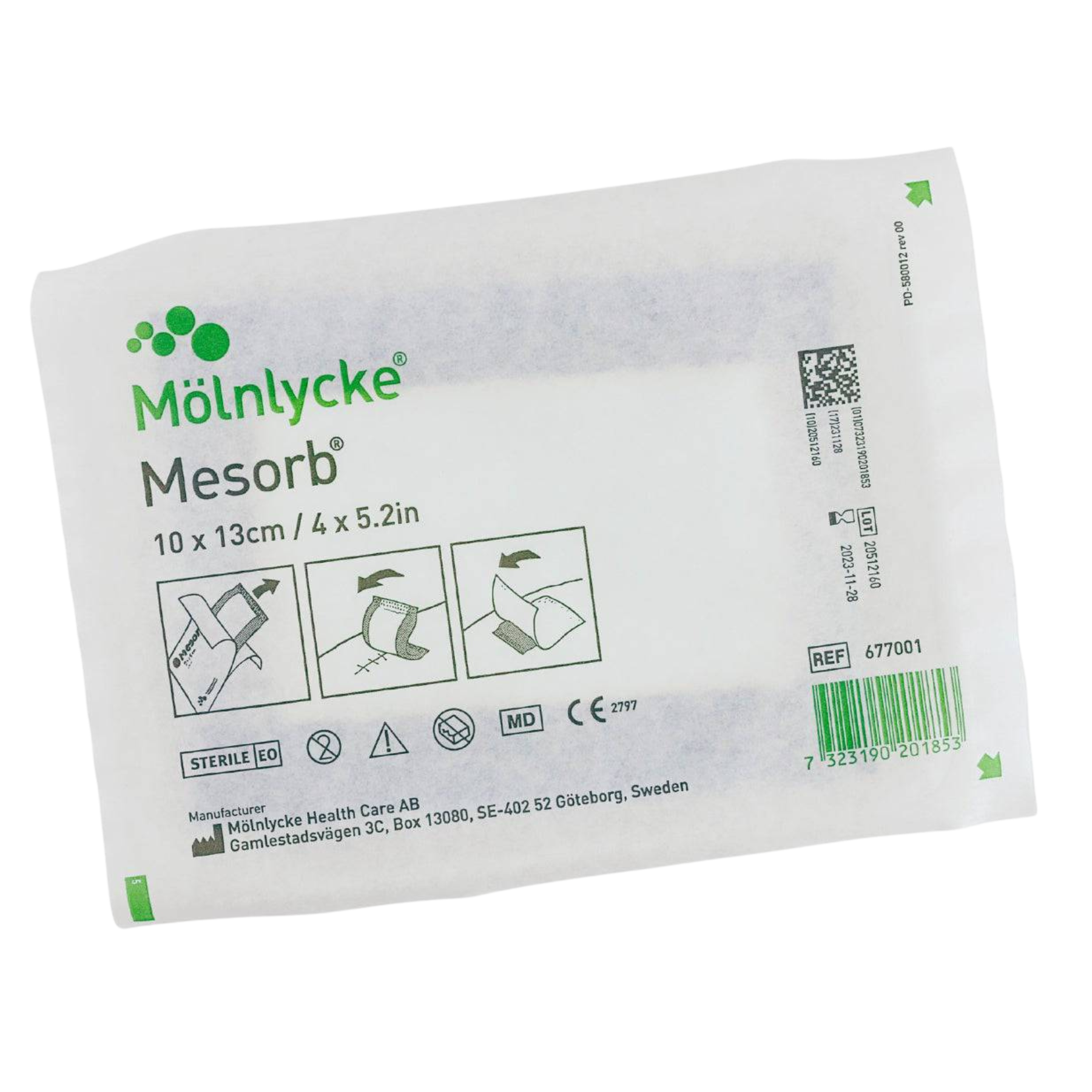 Molnlycke Mesorb Absorbent Dressing 10x13cm