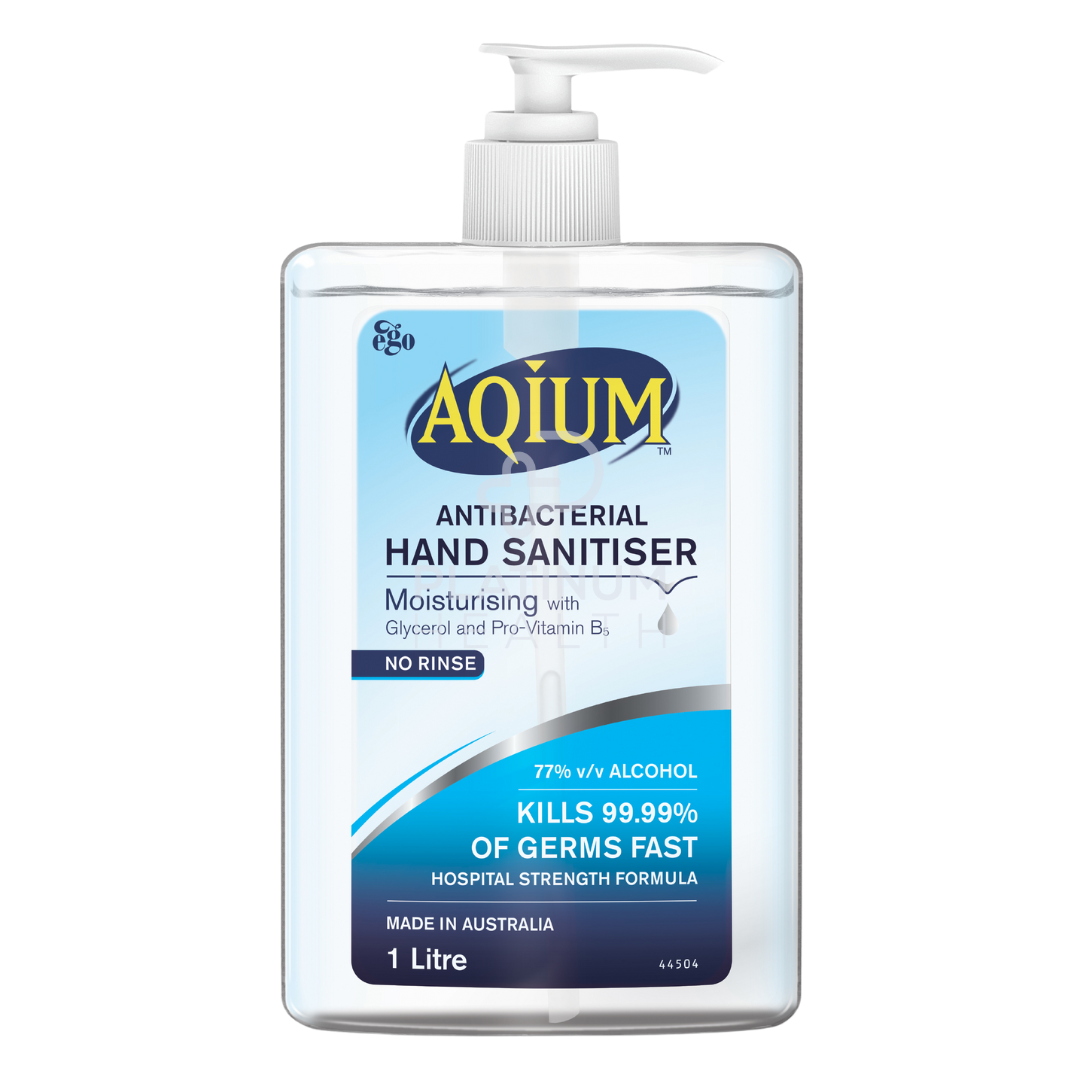 Aqium 1-Liter Antibacterial Hand Sanitiser Pump Hygiene