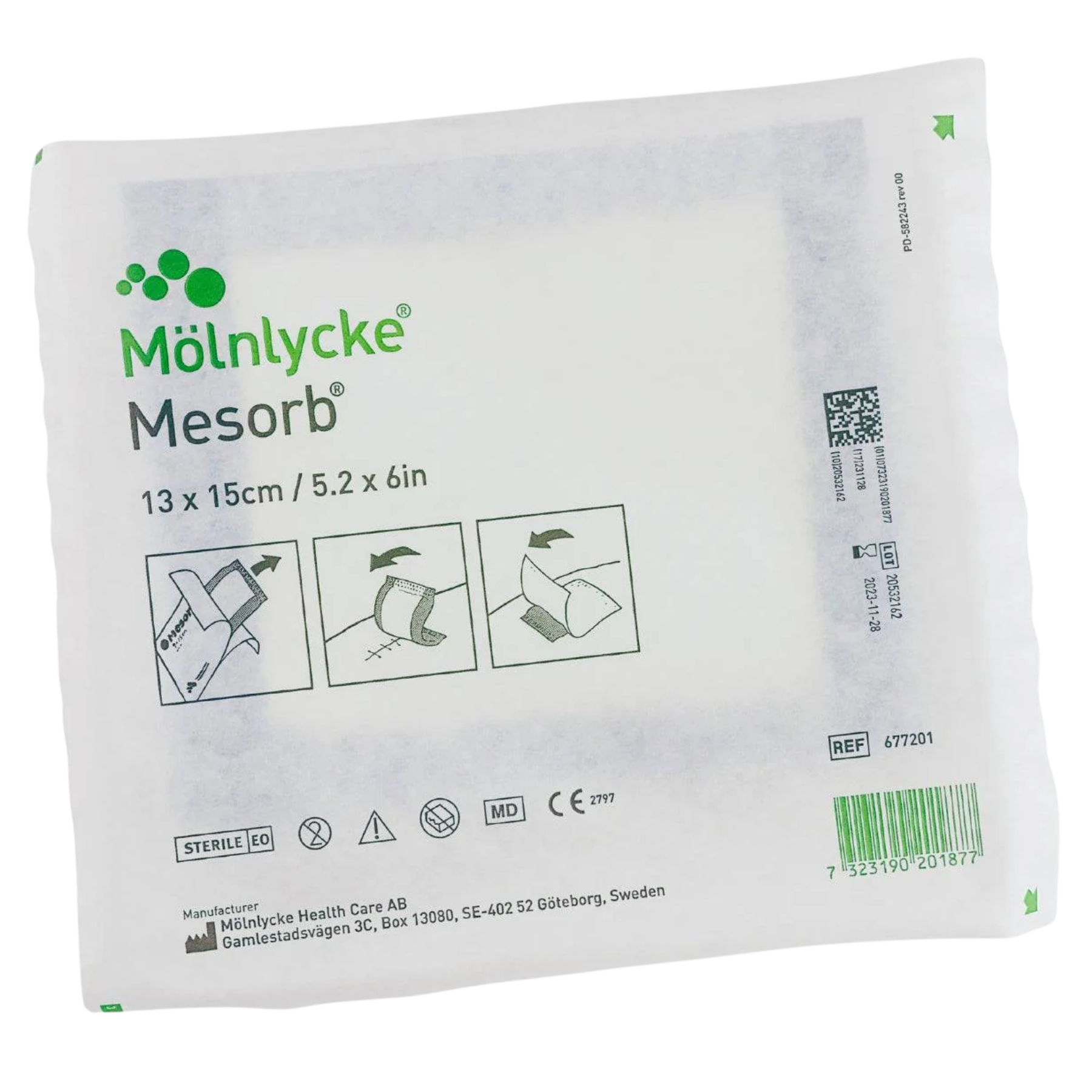 Molnlycke Mesorb Absorbent Dressing 13x15cm