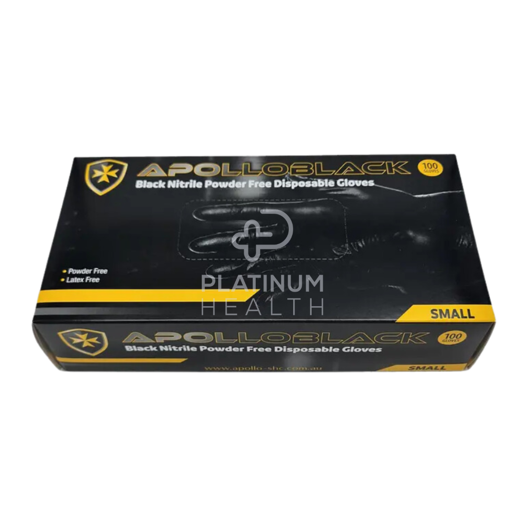 Apollo Heavy Duty 6G Black Nitrile Industrial Powder Free Disposable Gloves Examination