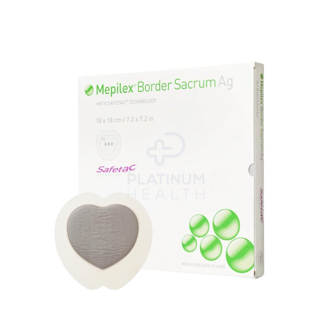 Molnlycke Mepilex Border Sacrum Ag Silver Dressing Bordered Foam