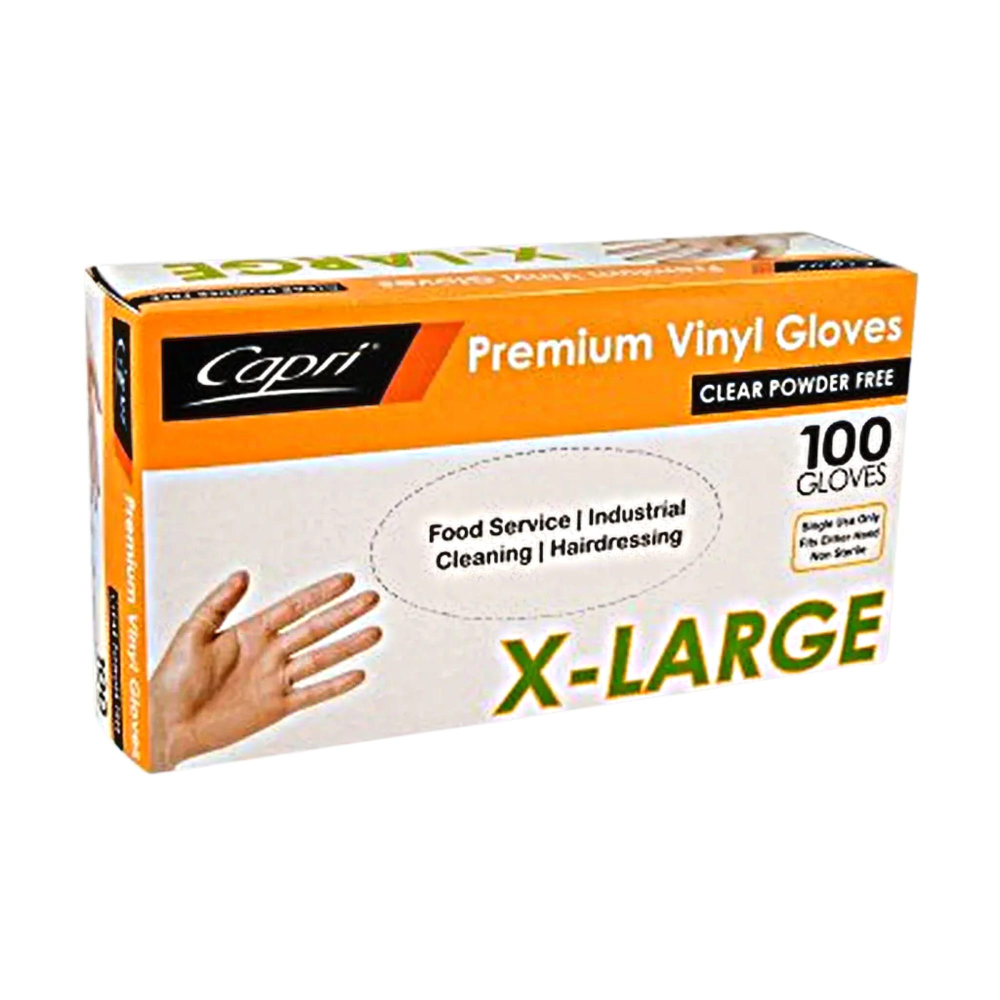 Capri Premium Clear Powder Free Vinyl Gloves