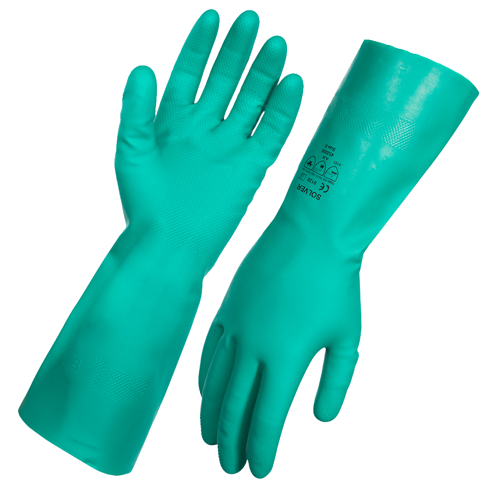 Solver Solvent Chemical Resistant Flock Lined Gloves Occupational