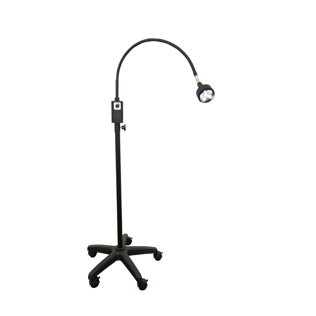 6W LED Examination Light Black Including Mobile Base and Wall Mount