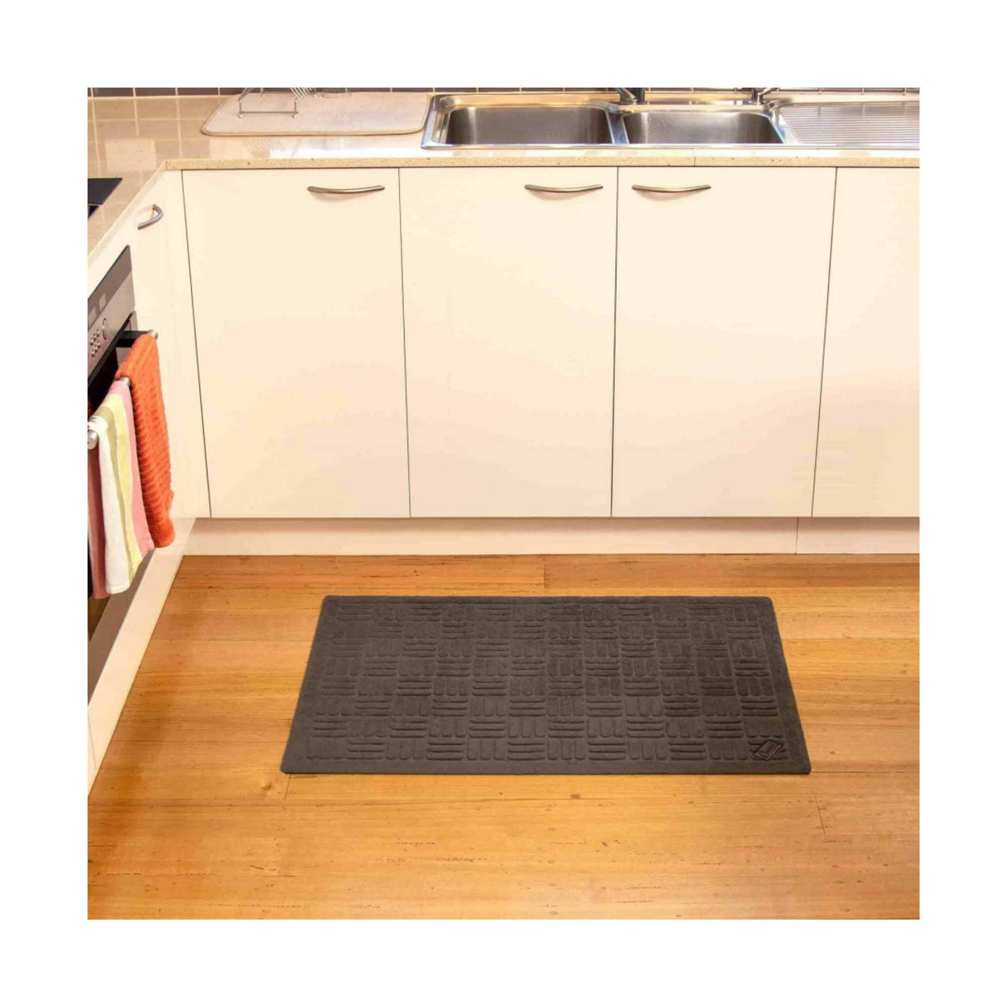 Conni Anti-Slip Floor Mat Stepping Stone Charcoal