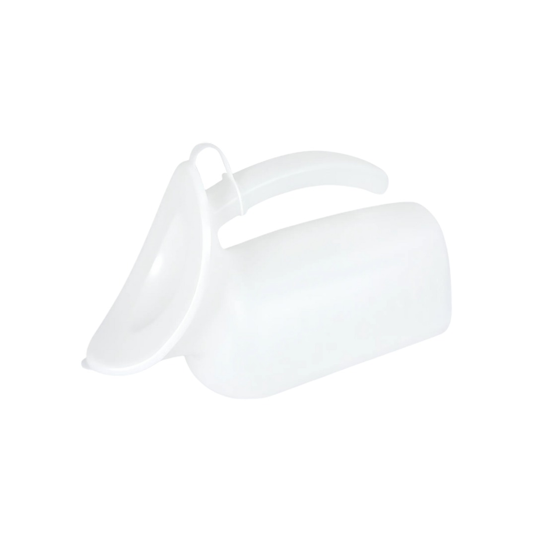 ADL Hygiene Female Urinal with secure lid for spill-free, hygienic toileting.