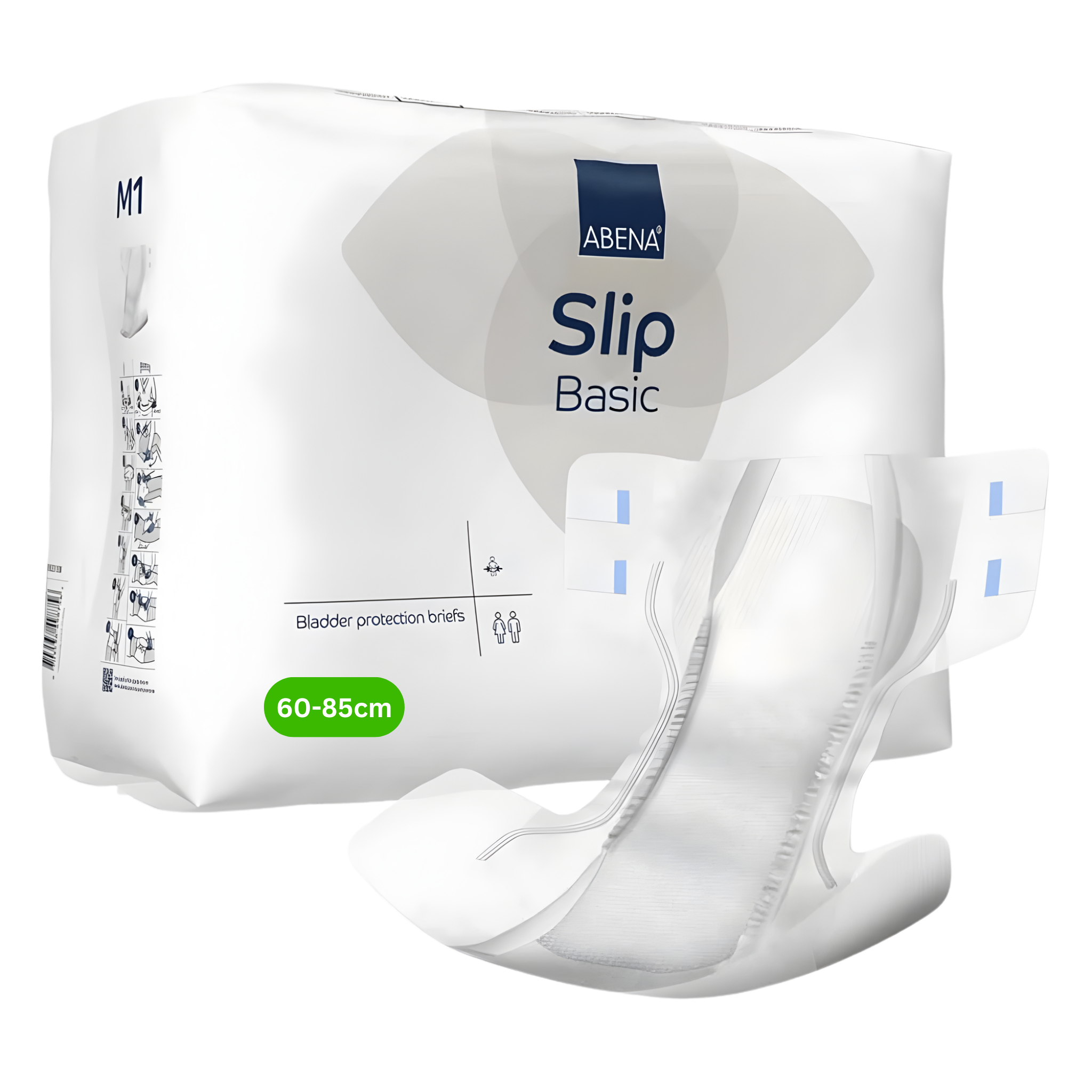 Packaging of Abena Slip Basic bladder protection briefs on a white background