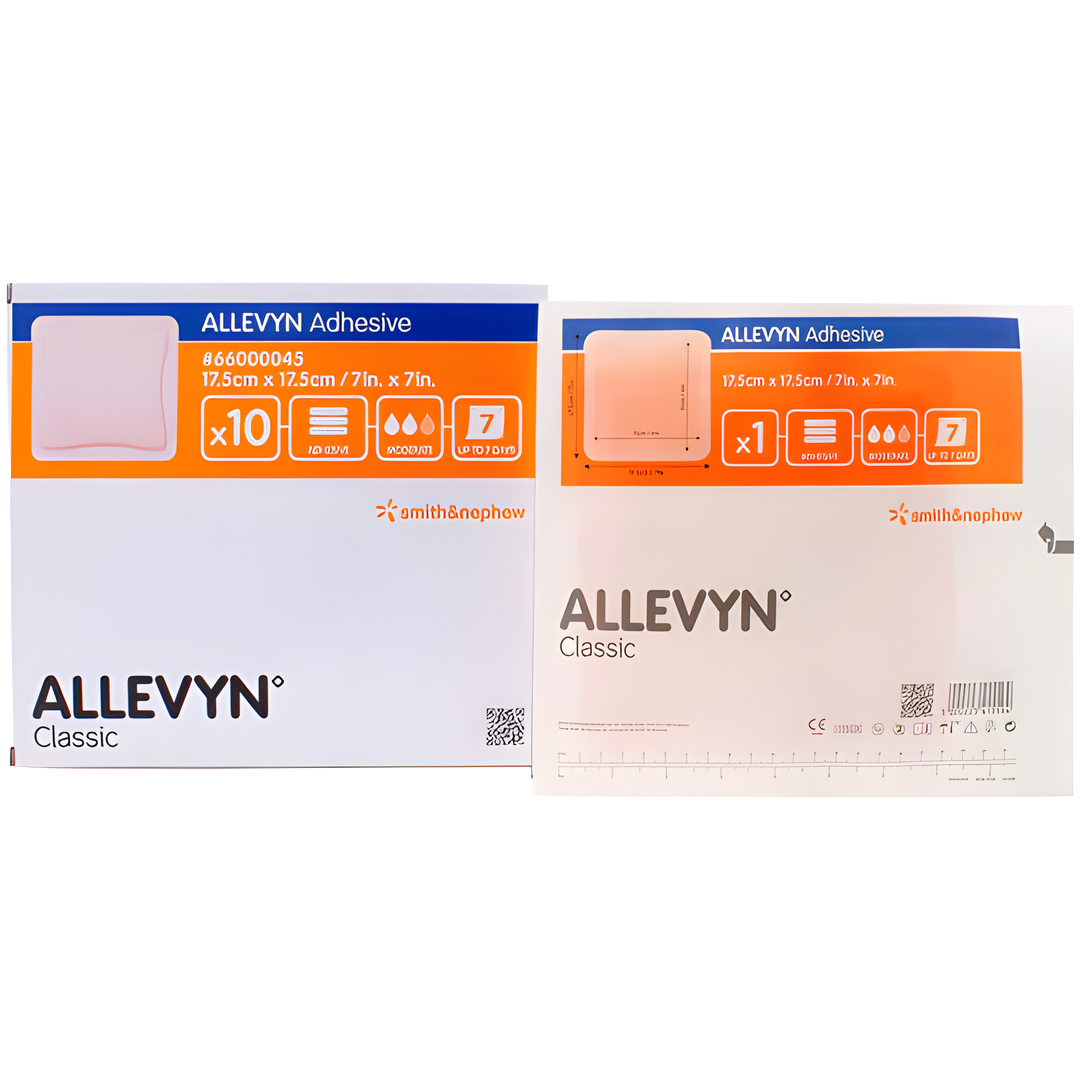 Allevyn Adhesive Wound Dressing provides soft cushioning, secure adhesion and effective absorbency for various wound sizes, supporting comfortable healing.