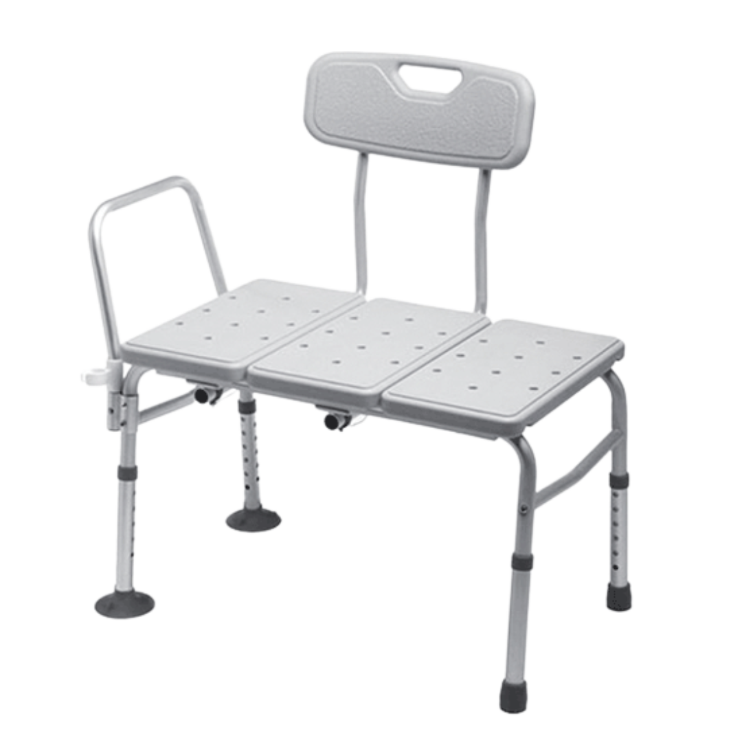 Aspire Bariatric Bath Transfer Bench with wide seat and curved backrest, ideal for safe bath transfers for heavier users.
