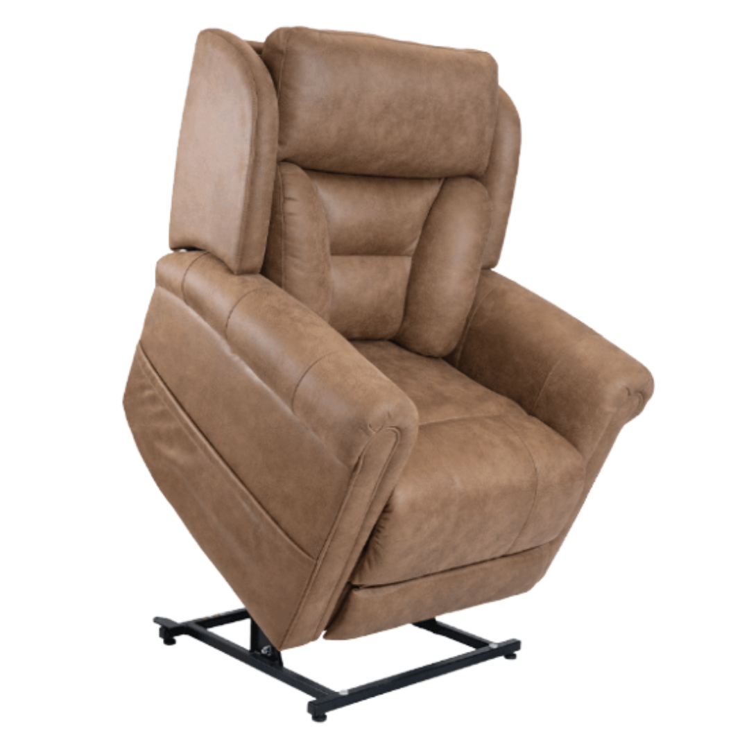 Aspire Raphael X Quattro Lift Recline Chair featuring quattro motor system, plush armrests, and ergonomic support for enhanced mobility and comfort.