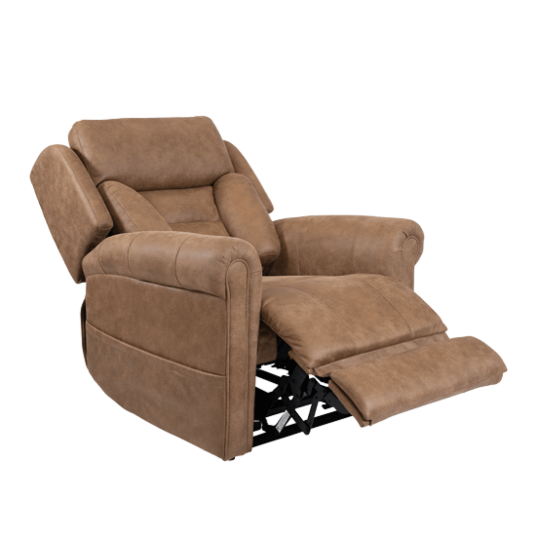 Aspire Raphael X Quattro Lift Recline Chair featuring quattro motor system, plush armrests, and ergonomic support for enhanced mobility and comfort.