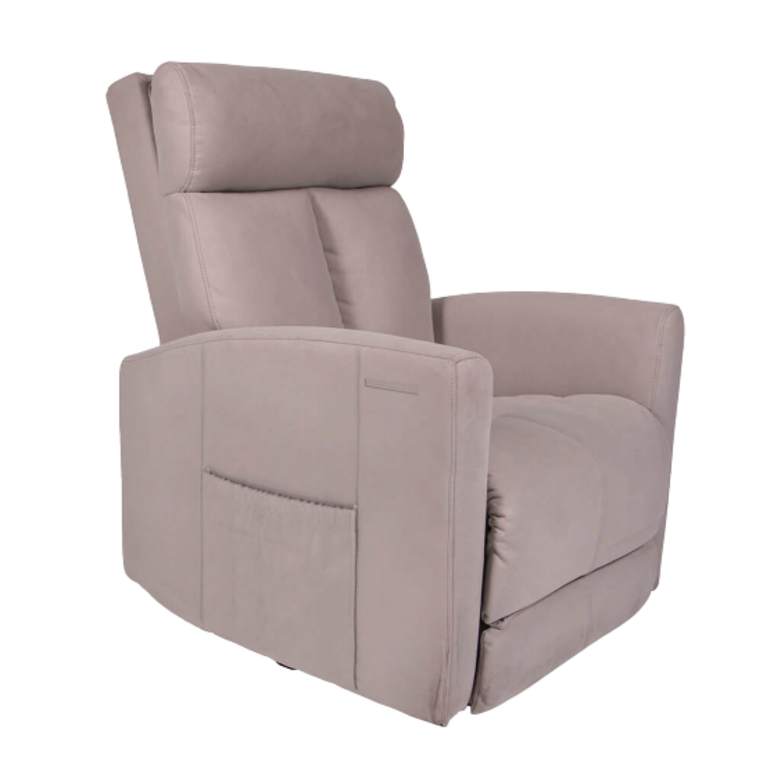Aspire Renoir Quattro Lift Recliner Chair in dusk colour with four-motor control and luxurious fabric upholstery
