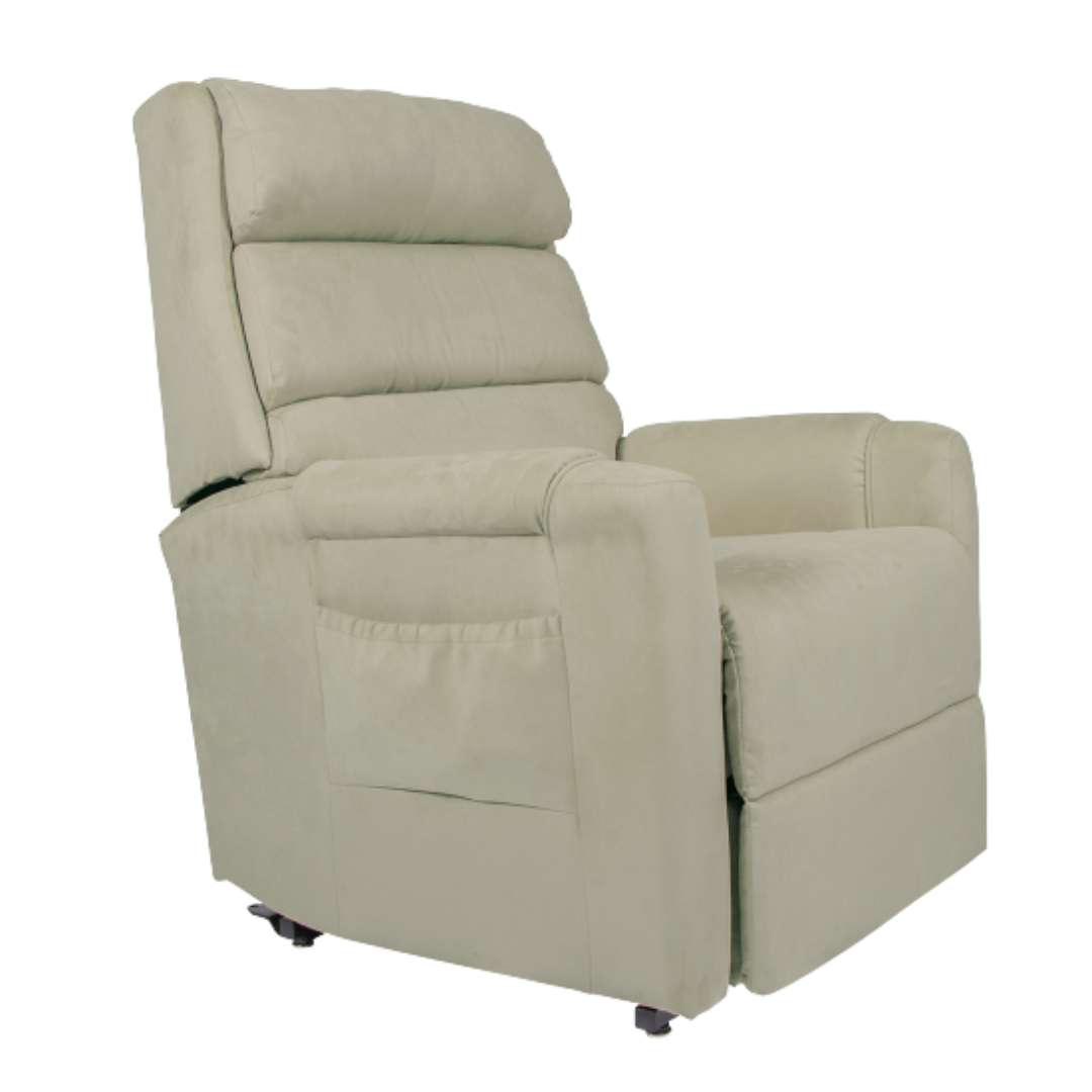 Aspire Signature 2 Lift Recline Chair in medium size with dual motor control, ergonomic cushioning, and soft-touch fabric, designed for mobility support and comfort in aged care and residential settings.