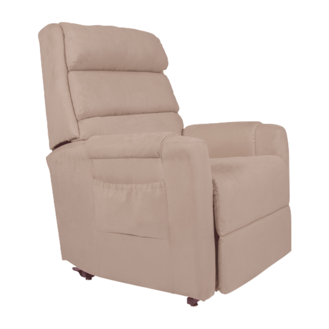 Aspire Signature 2 Lift Recline Chair in medium size with dual motor control, ergonomic cushioning, and soft-touch fabric, designed for mobility support and comfort in aged care and residential settings.