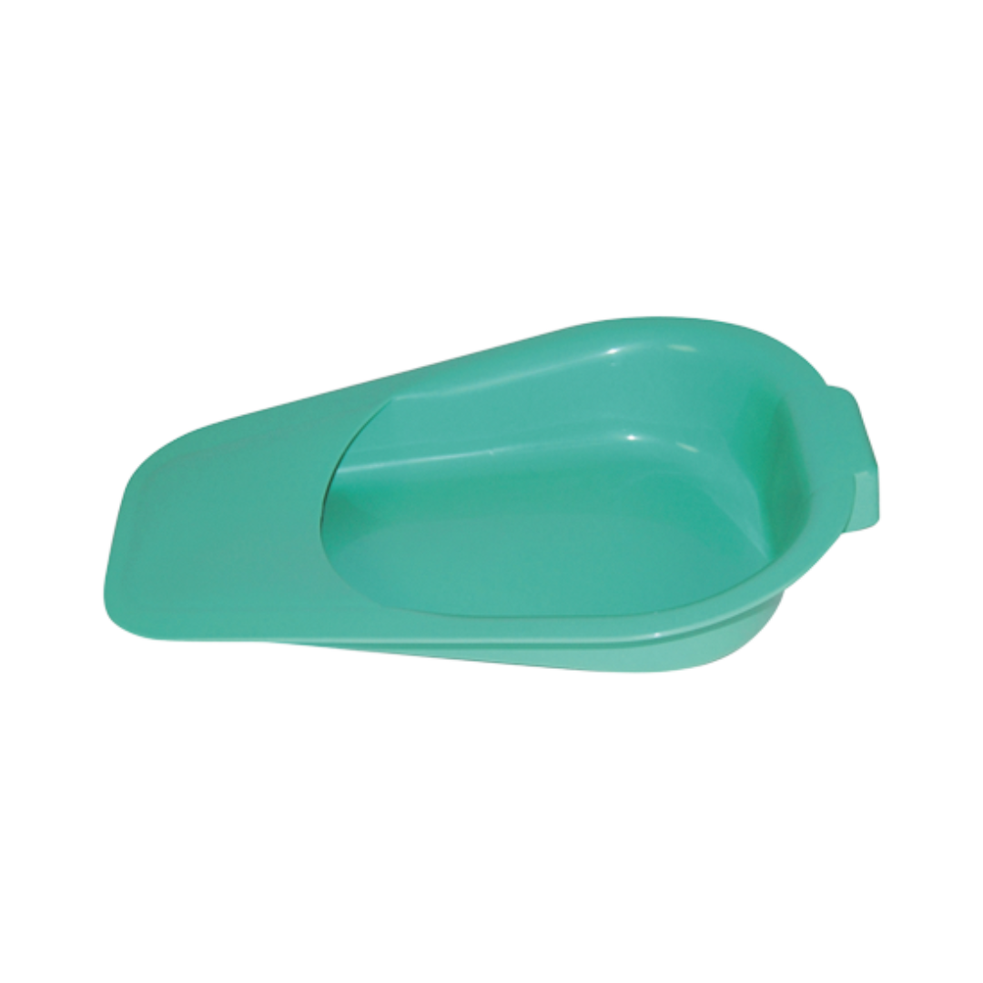 Aspire Slipper Bed Pan with low-profile, contoured design and smooth surface for comfortable in-bed toileting in aged care, hospital, or home care settings.