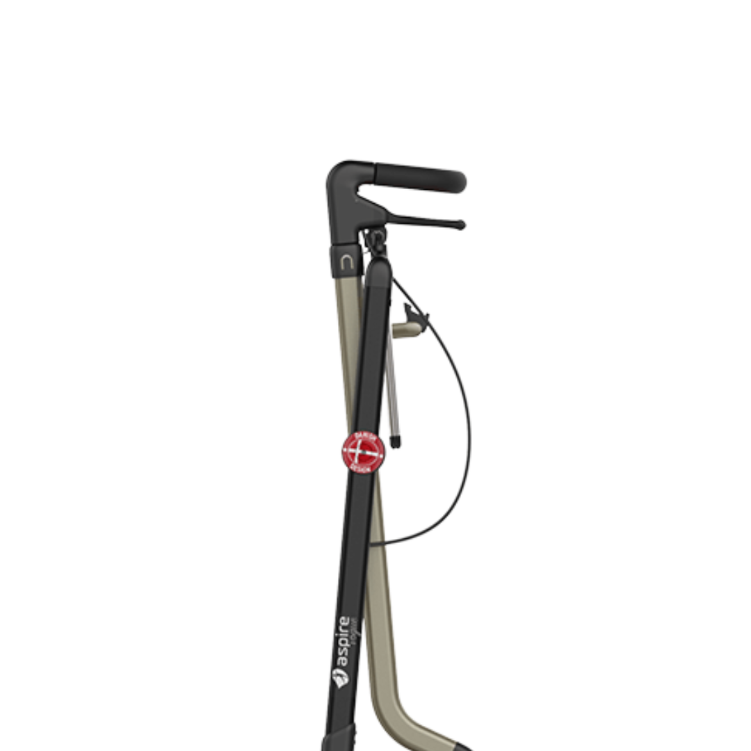 Aspire Vogue Indoor Walker with tray and storage bag – lightweight and stylish rollator for indoor use.