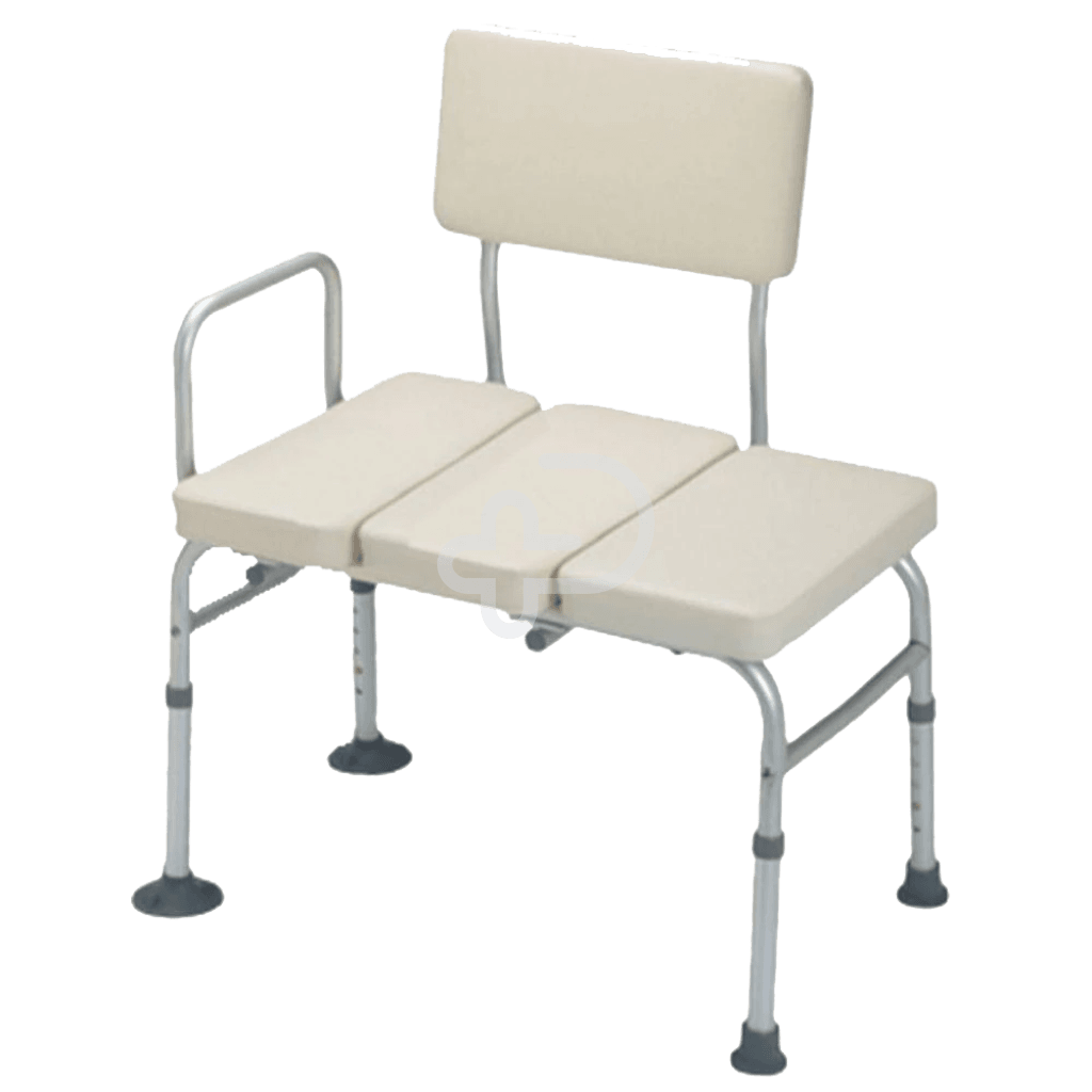 Aspire Bath Transfer Bench Plastic or Padded Seat Options Height-Adjustable Suction Cup Feet Extension Legs Included