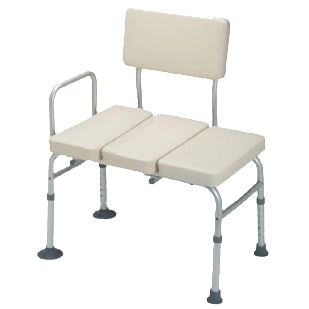 Aspire Bath Transfer Bench Plastic or Padded Seat Options Height-Adjustable Suction Cup Feet Extension Legs Included
