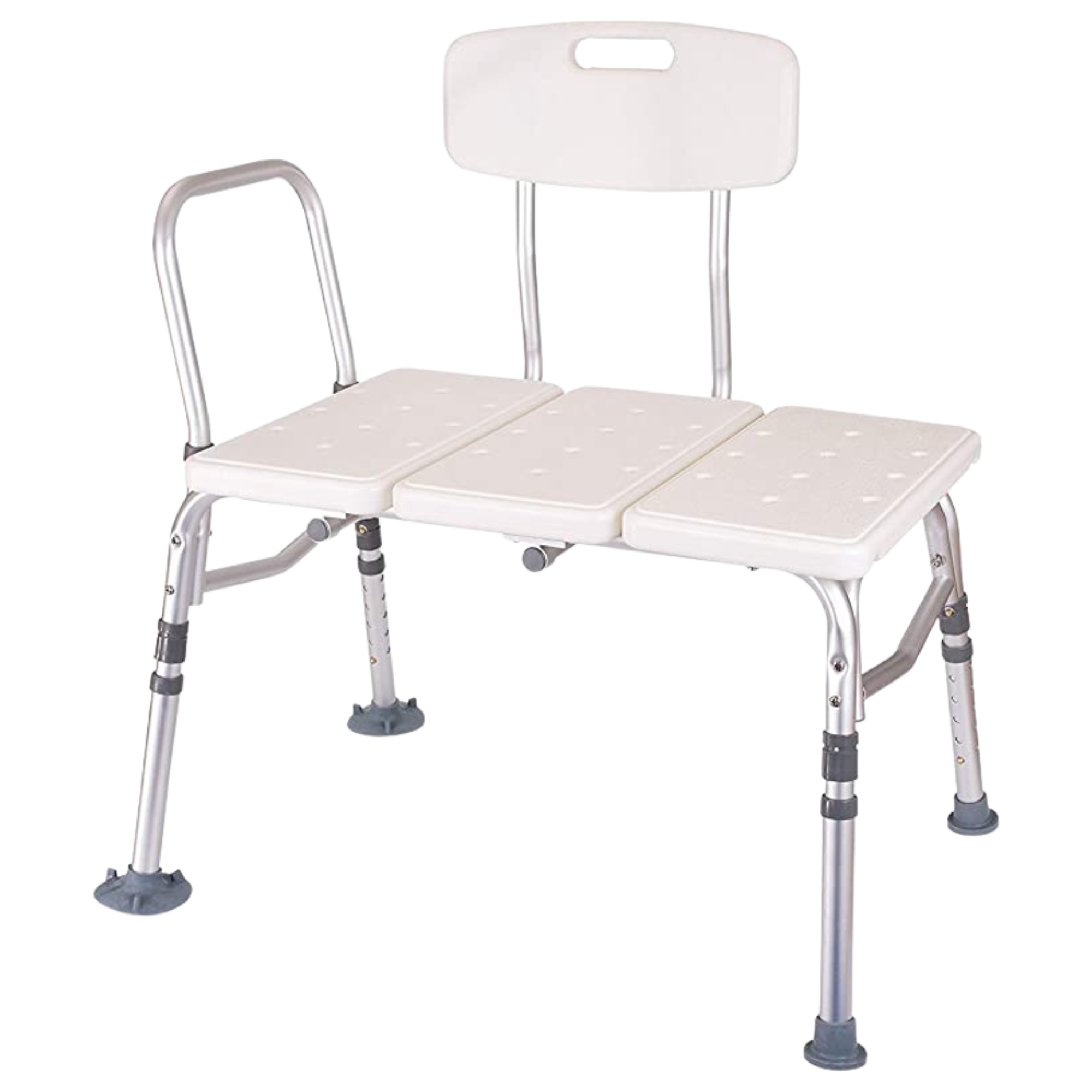Aspire Bath Transfer Bench Plastic or Padded Seat Options Height-Adjustable Suction Cup Feet Extension Legs Included