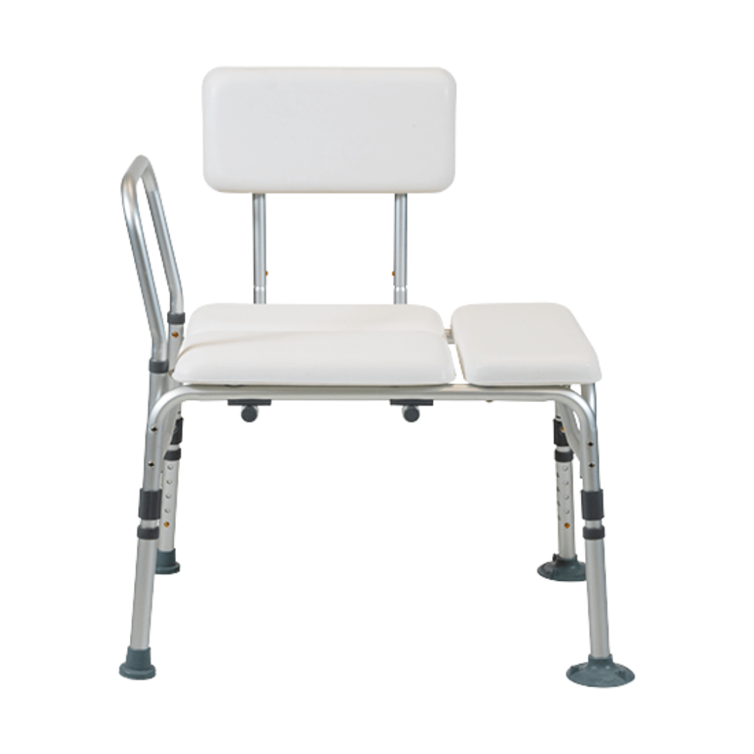 Aspire Bath Transfer Bench Plastic or Padded Seat Options Height-Adjustable Suction Cup Feet Extension Legs Included