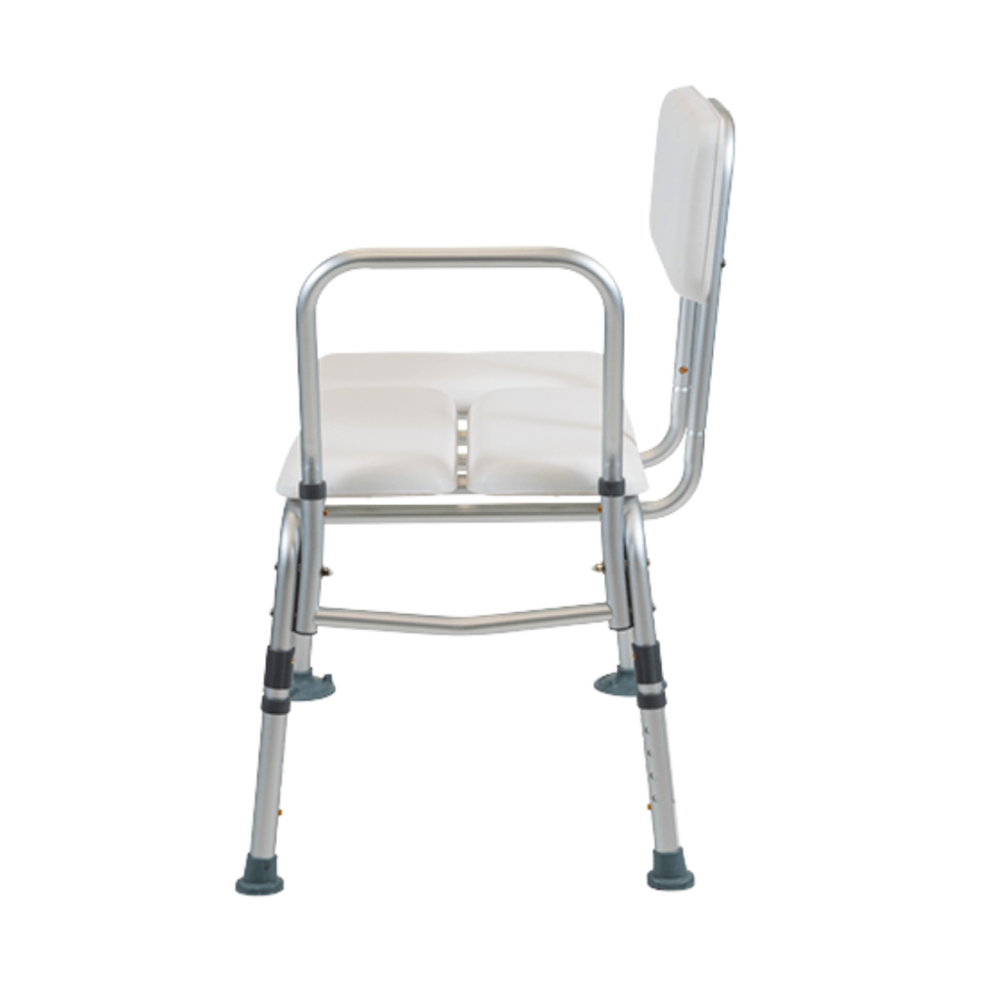 Aspire Bath Transfer Bench Plastic or Padded Seat Options Height-Adjustable Suction Cup Feet Extension Legs Included