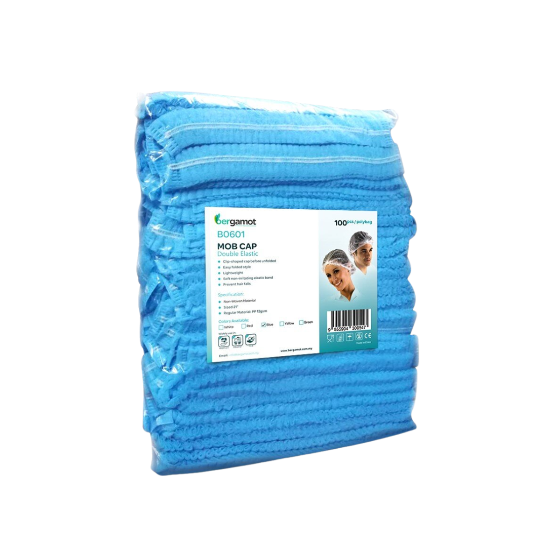 Bergamot Disposable Hair Net – Lightweight mob cap with soft elastic band for hygiene in food and healthcare settings