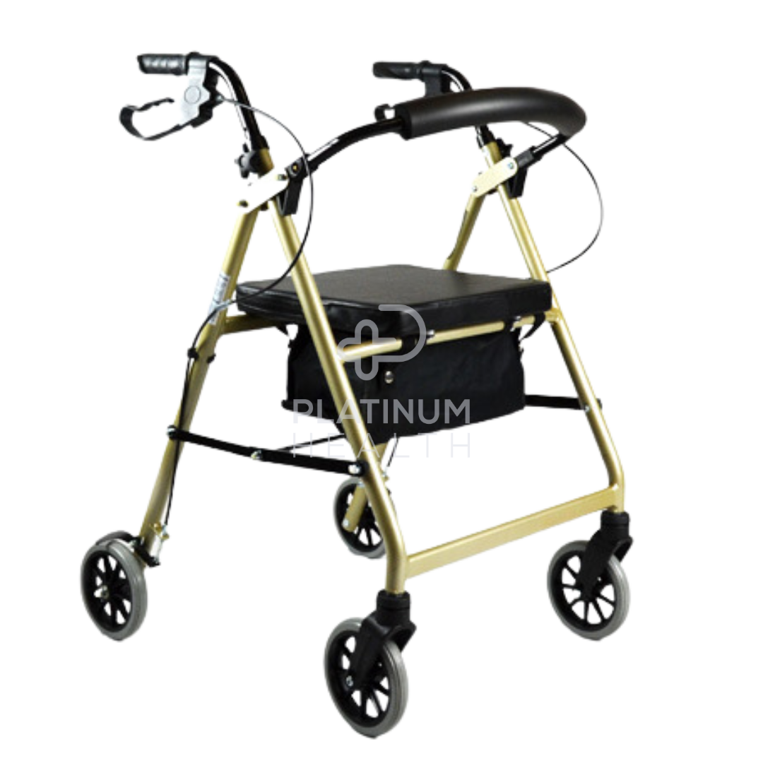 HeroMedical4-WheeledMobilityWalker-WalkingFramewithRollatorChampagne