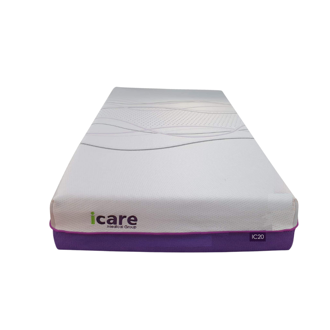 Icare ActiveX IC20 Mattress with 200mm depth, waterproof cover, and pressure care foam – ideal for aged care, disability, and clinical support.
