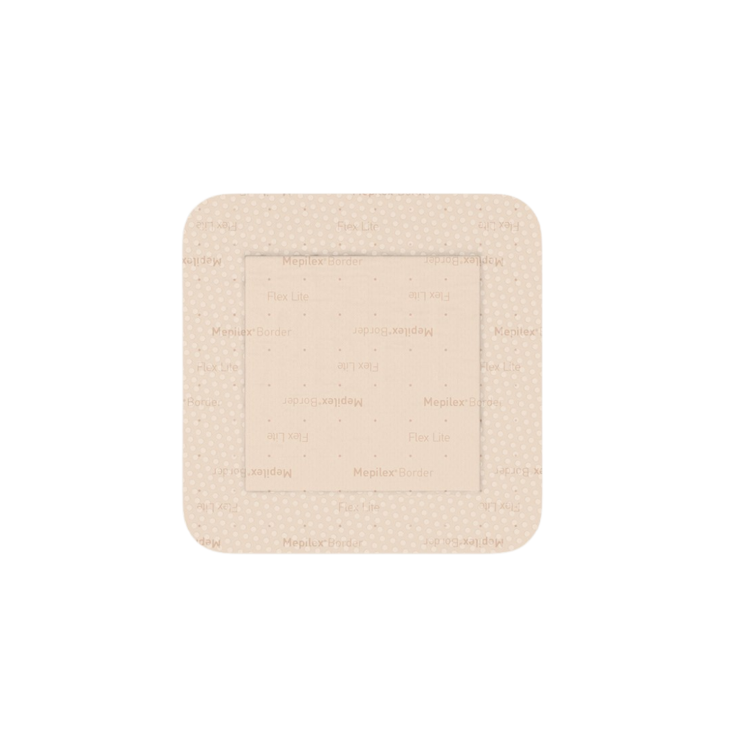 Mepilex Border Flex Lite 4 x 5cm – flexible, low-profile wound dressing for gentle and secure care of small wounds.