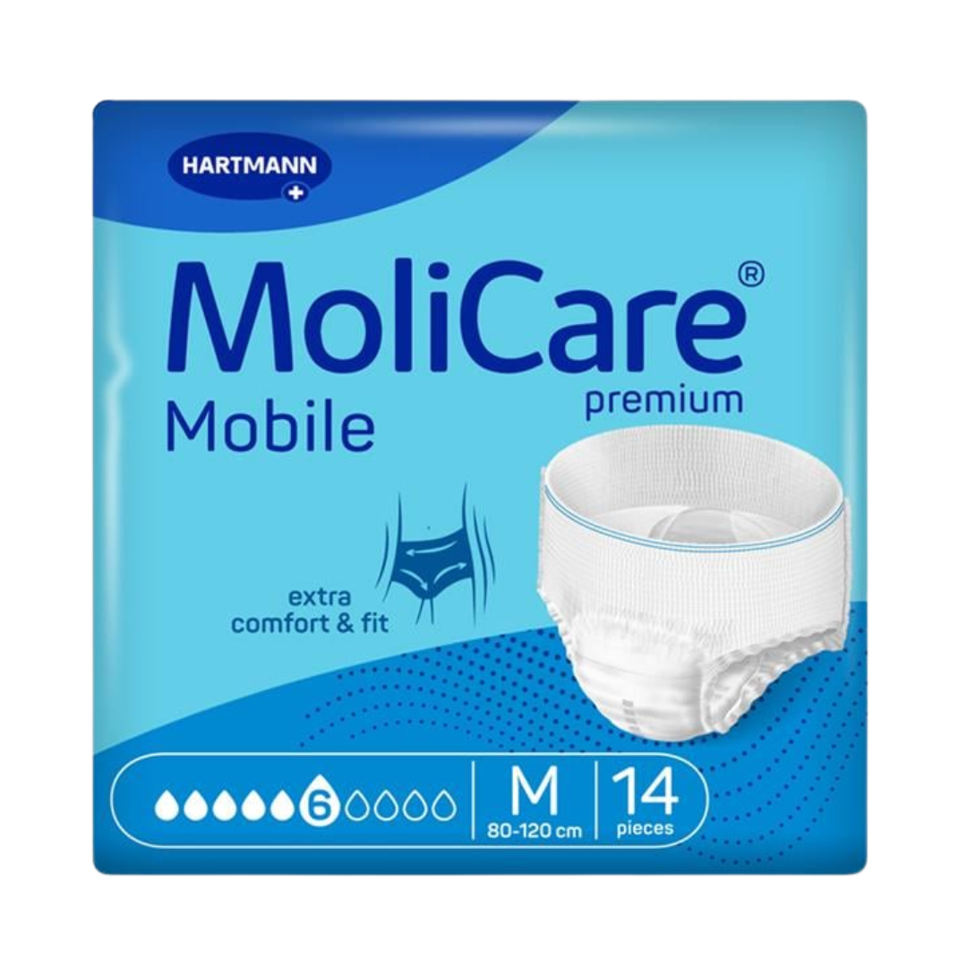 MoliCare Premium Mobile Medium 6 Drops – Pull-up incontinence pants for heavy bladder leakage with odour control