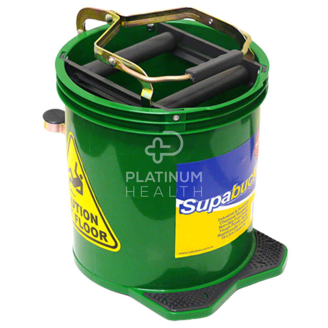 Green Nab Clean 16L Mop Bucket with ergonomic wringer, smooth-rolling wheels, and durable design, ideal for home, commercial, and industrial cleaning