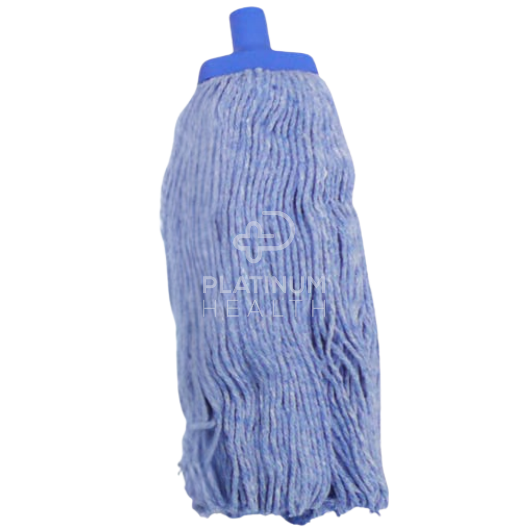 Nab Clean 400g Mop Head in blue, featuring high-absorbency cotton for efficient cleaning, universal fitting for standard mop handles, and machine-washable design for durability and hygiene.