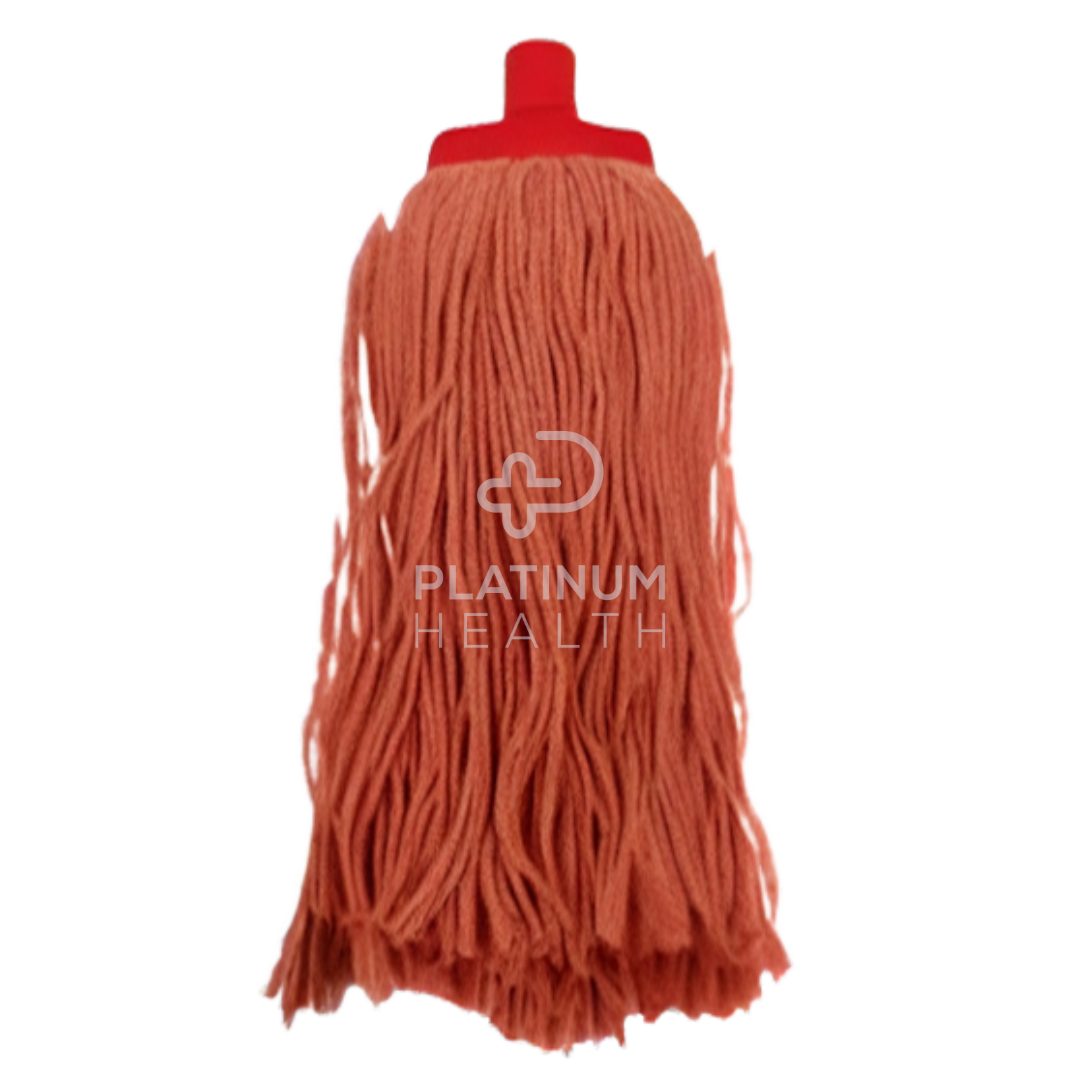 Nab Clean 400g Mop Head in red, featuring high-absorbency cotton for efficient cleaning, universal fitting for standard mop handles, and machine-washable design for durability and hygiene.
