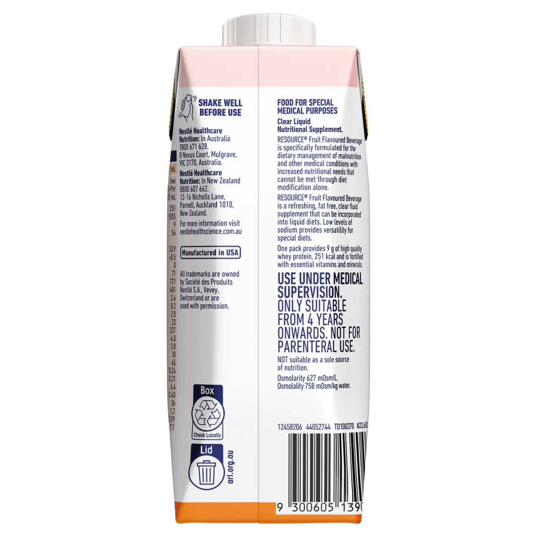 Nestlé Resource Wildberry Prism 237ml high-energy fruit beverage – fat-free nutritional drink in a ready-to-drink bottle.