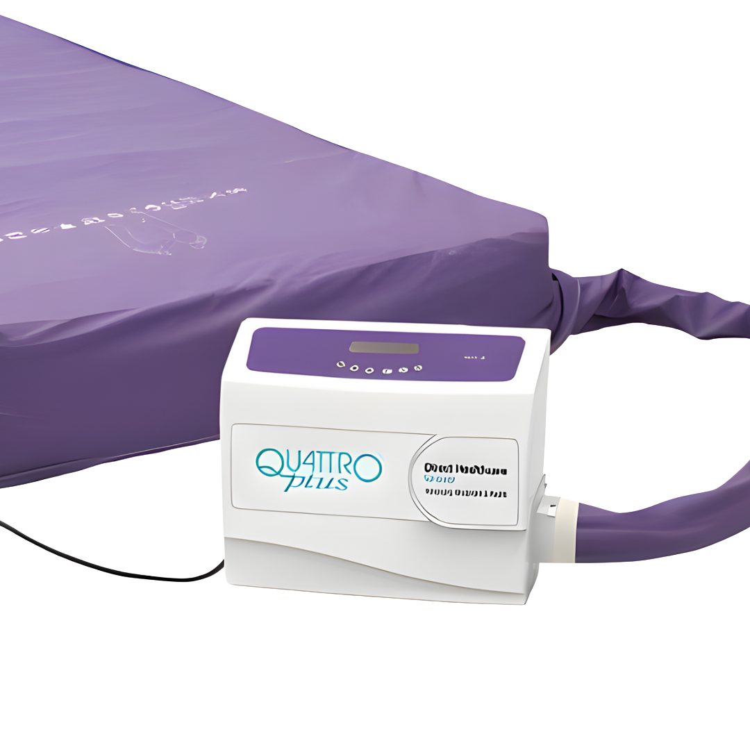 Quattro Plus Mattress offers alternating pressure care support, available in single and king single sizes for patient comfort.