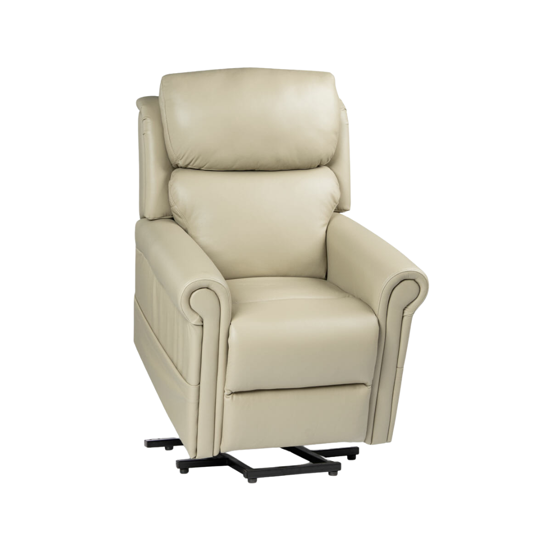 Royale Medical Chadwick Mini Lift Chair in espresso genuine leather – compact electric recliner for smaller users