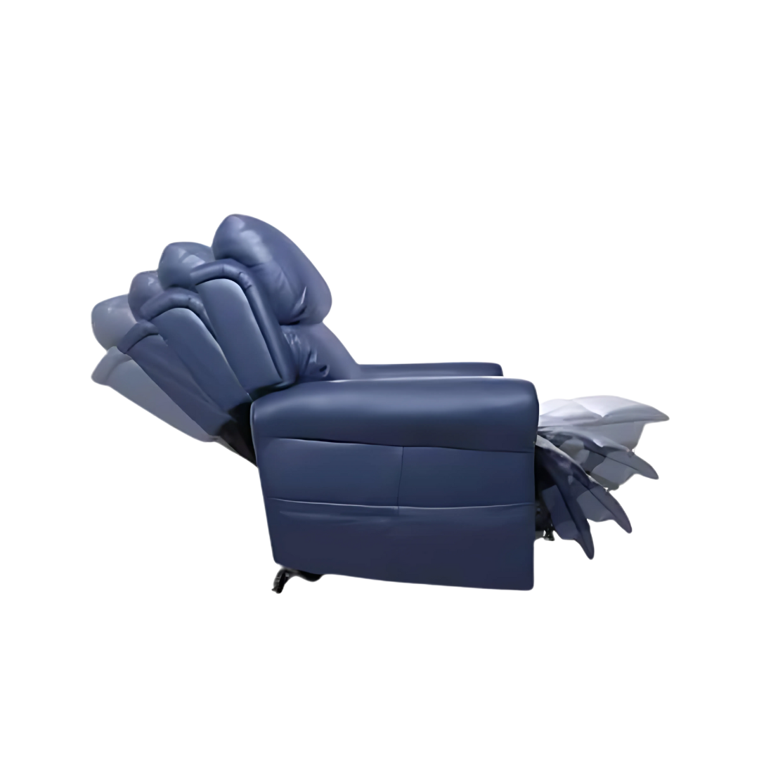 Royale Medical Chadwick Oxford Plush Leather Lift Chair with quad motor and head/lumbar power in plush leather upholstery.