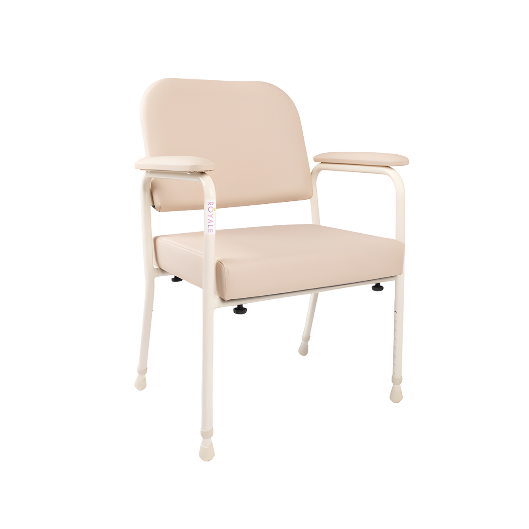 Royale Medical Utility Days Bariatric Chair with reinforced frame, available in 54cm and 60cm seat widths for supportive daily healthcare seating.