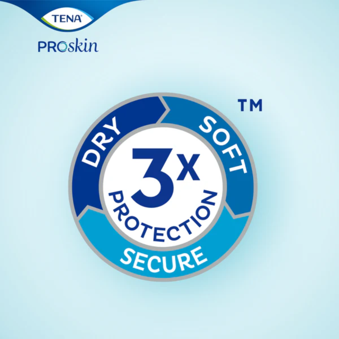 TENA Pants ProSkin Maxi Medium disposable incontinence underwear for 80–110cm waist, featuring breathable fabric and high absorbency for day or night protection.