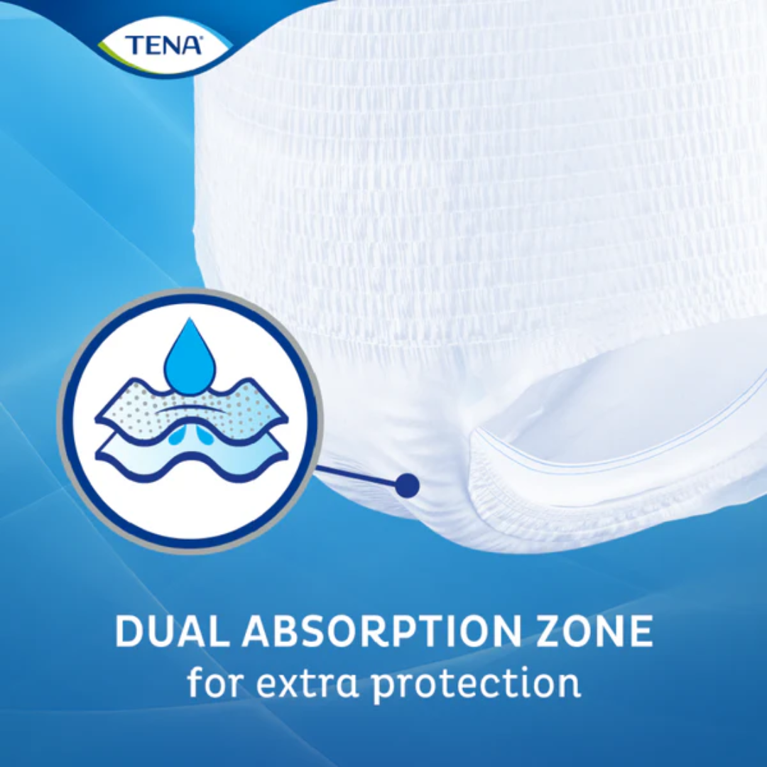 TENA Pants ProSkin Maxi Medium disposable incontinence underwear for 80–110cm waist, featuring breathable fabric and high absorbency for day or night protection.