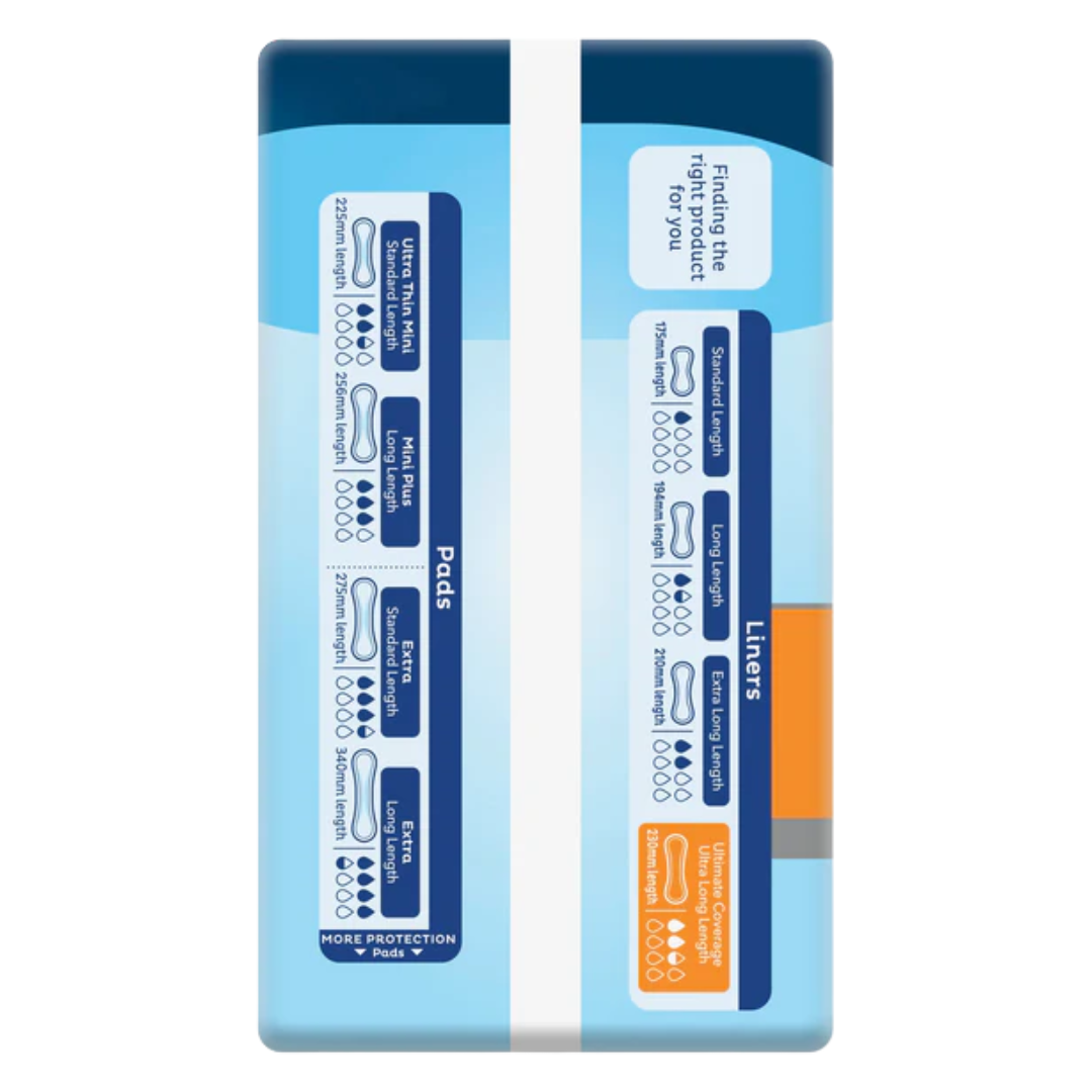 TENA Ultra Long Liners – Discreet, absorbent liners for light bladder leakage with extended coverage