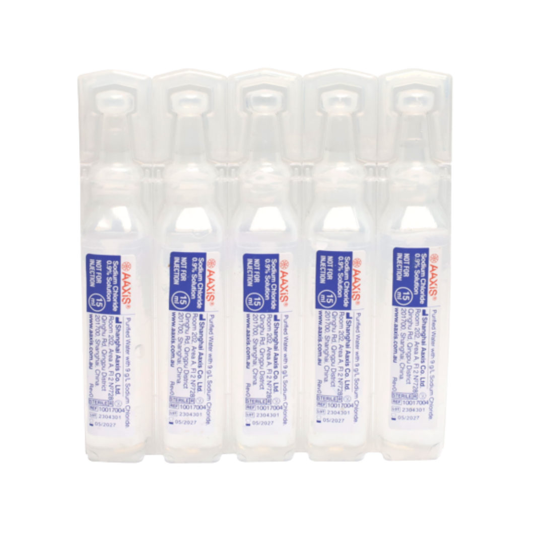 AAXIS Sodium Chloride 0.9% Solution 15ml ampoules strip sterile solution