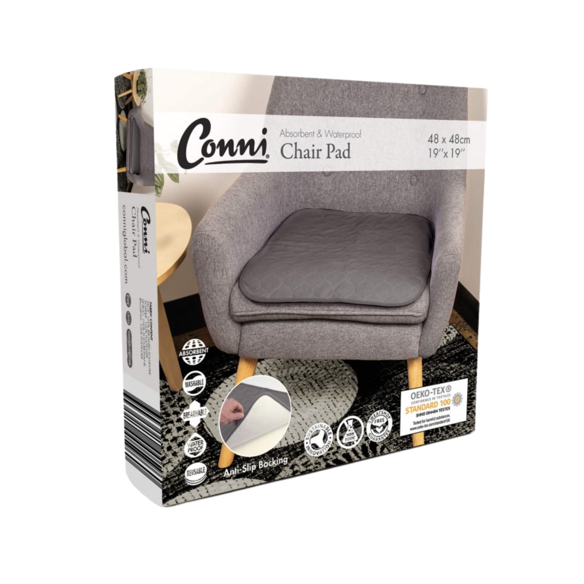 Conni Chair Pad Small Charcoal Pads