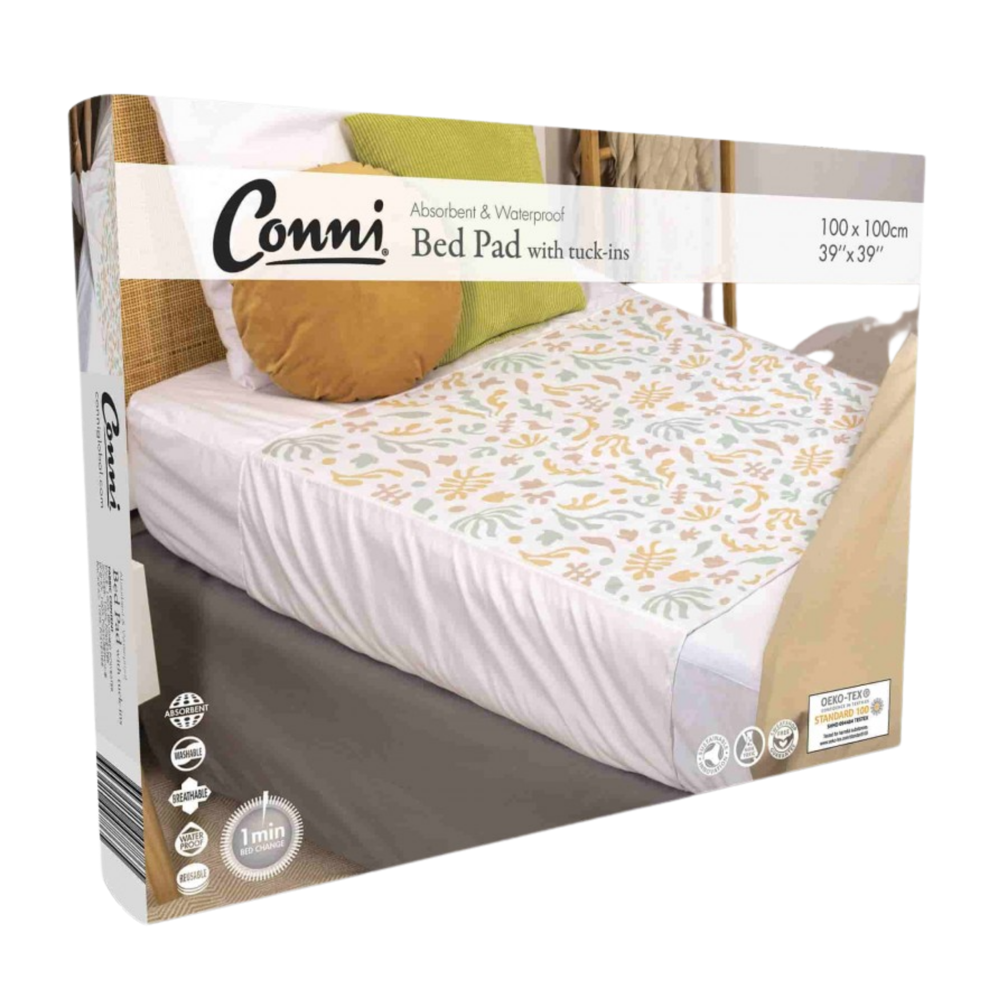 Conni Bed Pad with Tuck-ins Organic Print