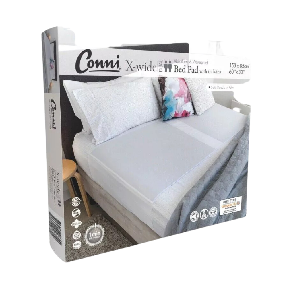 Conni X-Wide Dual Bed Pad With Tuck-Ins White Pads