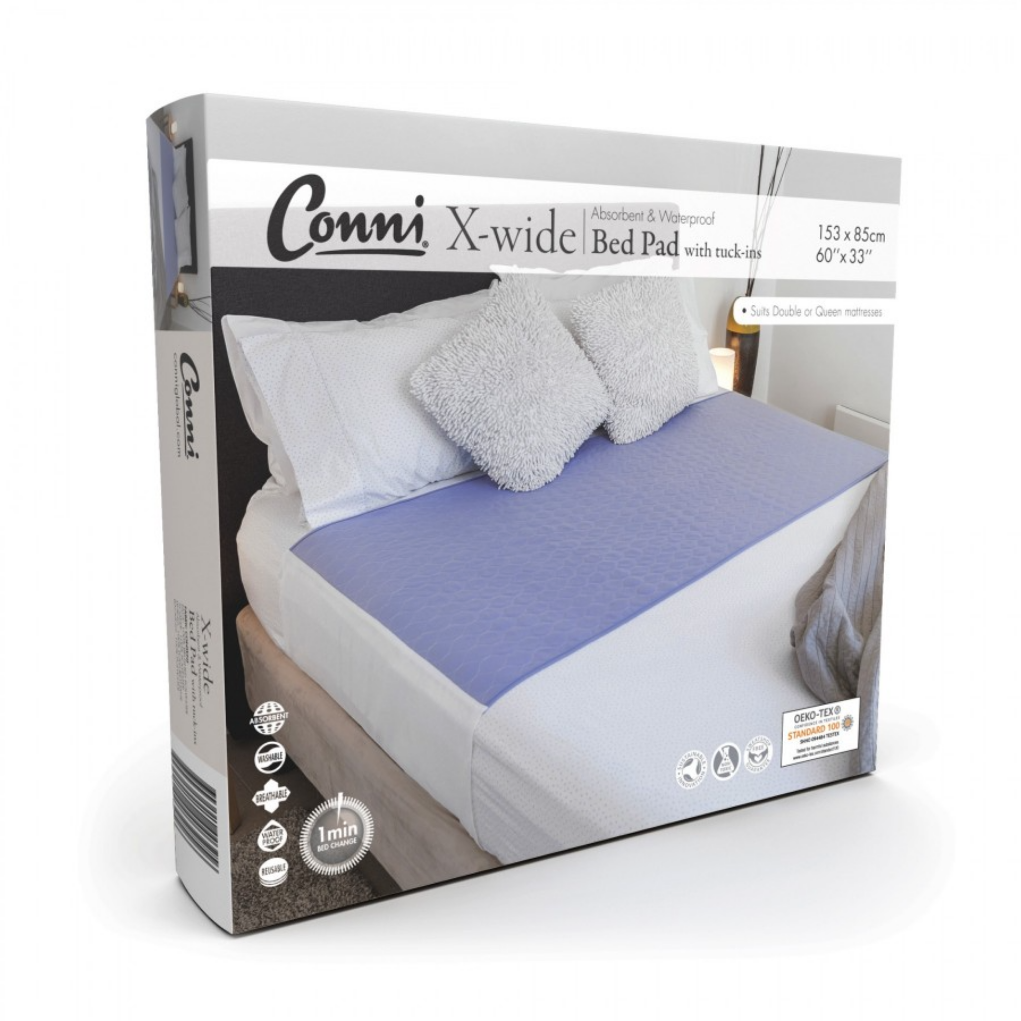 Conni X-Wide Bed Pad With Tuck-Ins Mauve Pads