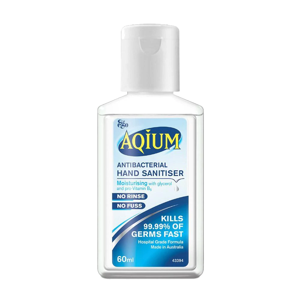 Aqium Antibacterial Hand Sanitiser 60ml Bottle Cap