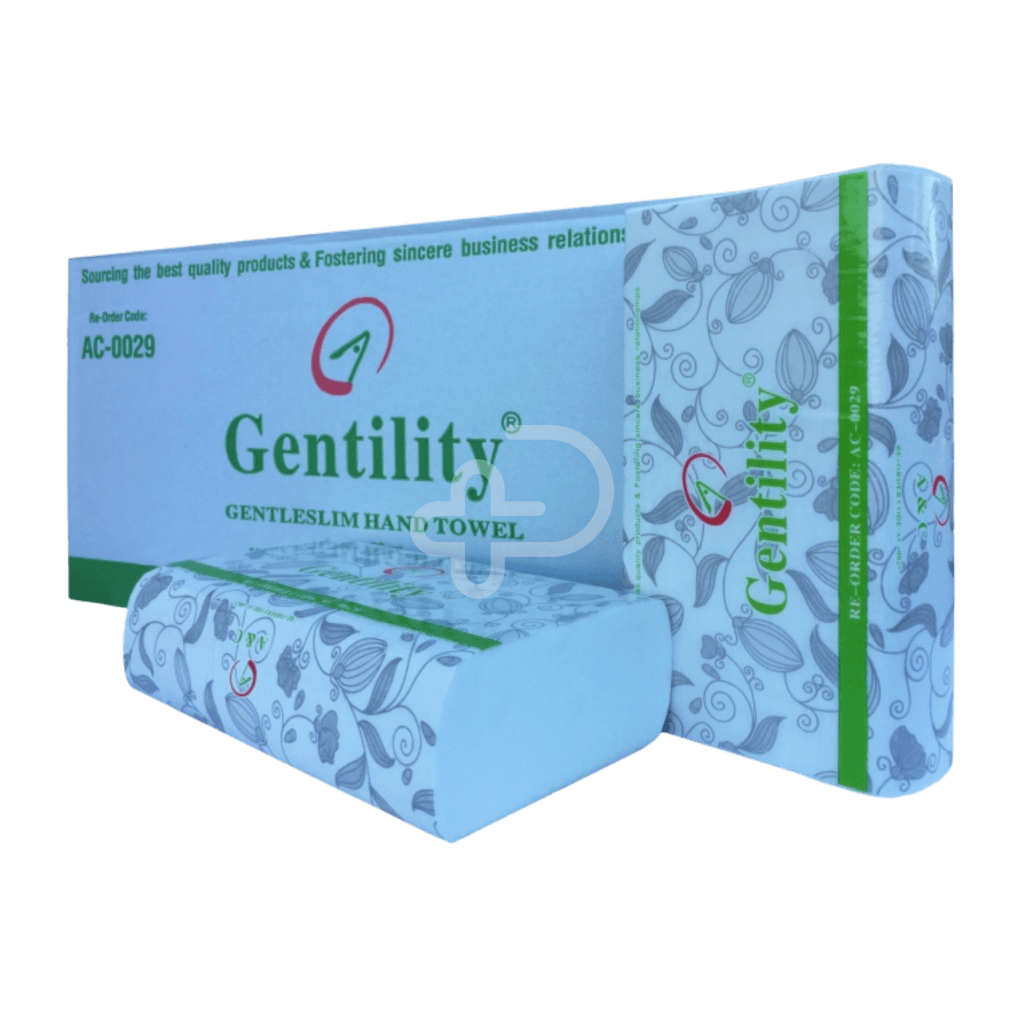 Gentility Ultraslim Hand Towel Through Air Dried 120 Sheets 1Ply 23 x 29cm
