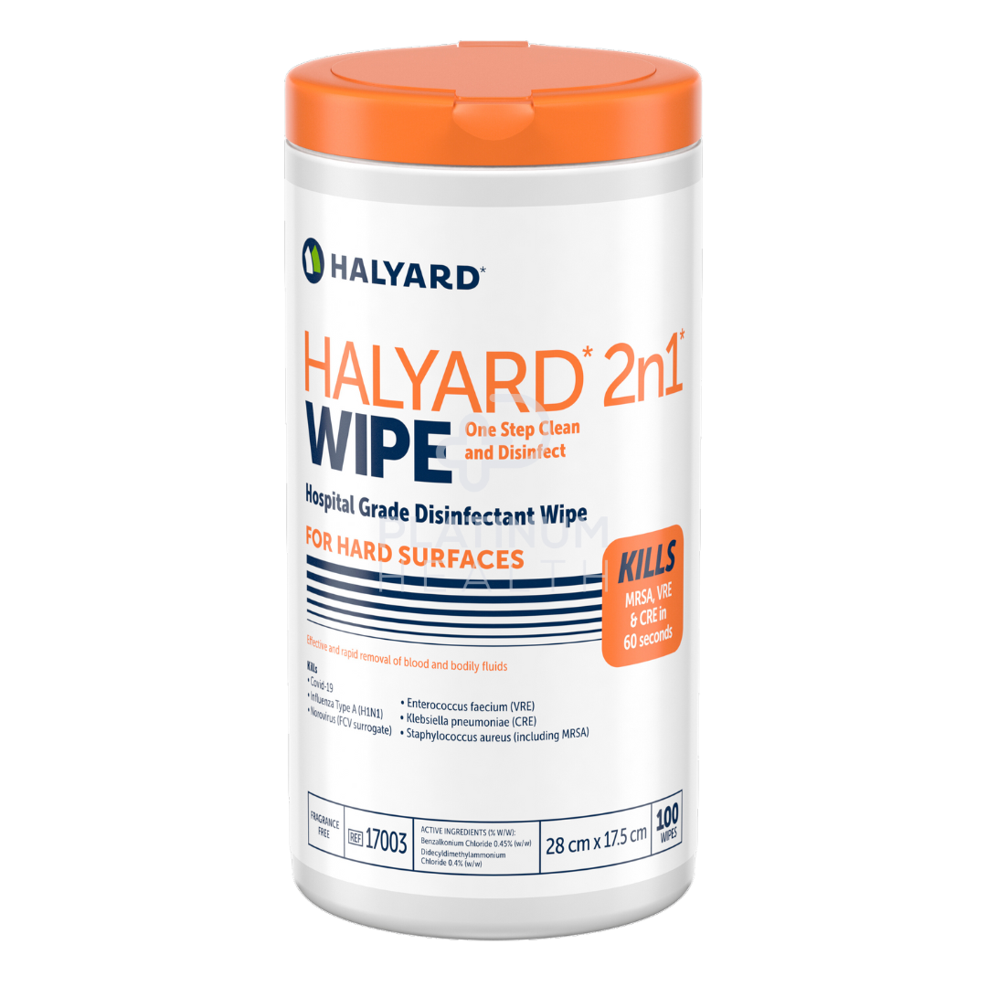 Halyard 2N1 Wipe Canister Personal Wipes