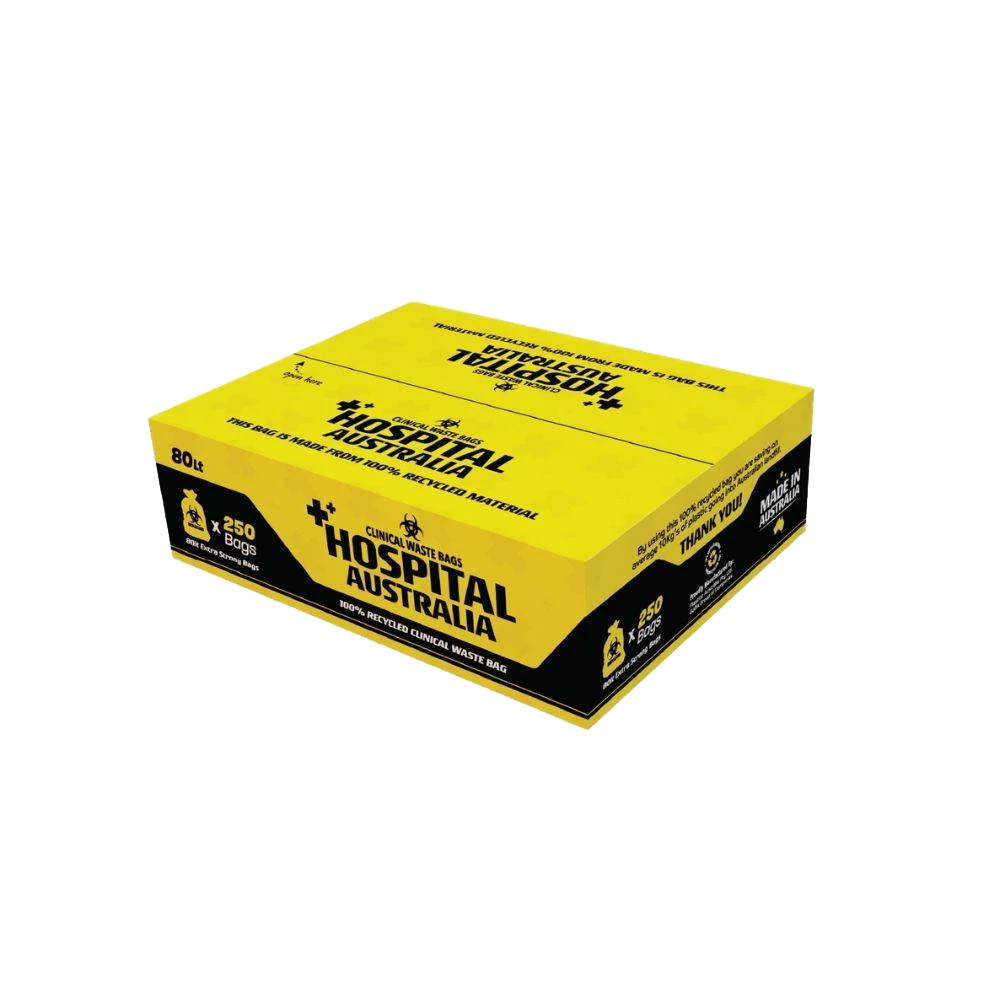 Heavy Duty Yellow Hazardous Clinical Waste Bag Hospital Biohazardous 120L 150 Units Per Carton